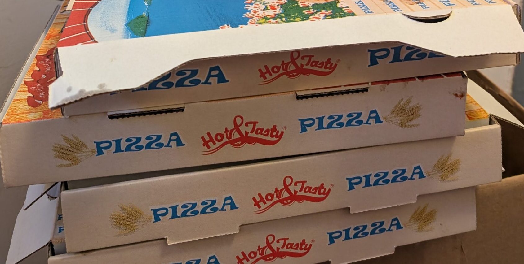 Pizza und Headsets